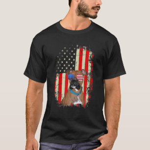 Camiseta Pai de Boxer Ever T Dog Lover American Flag