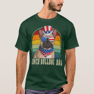 Camiseta Pai De Buldogue Francês Retro Óculos Solares 4 De 