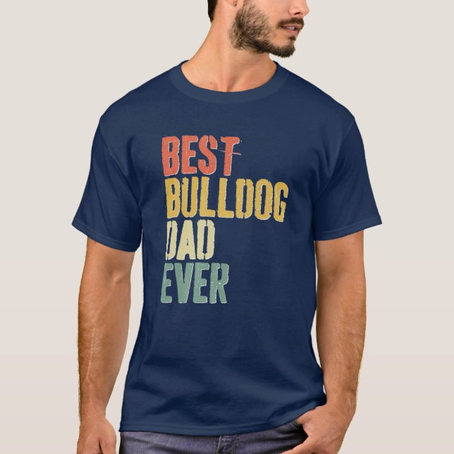 Camiseta Pai de Buldogue para Menores Nunca Dia de os pais  (Frente)