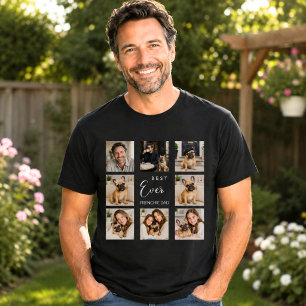 Camiseta Pai de Bulldog Francês foto colagem preto