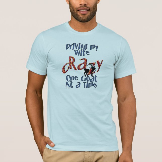 Camiseta Pai De Cabra De Fazenda Animal Louco De Esposa De  (Frente)