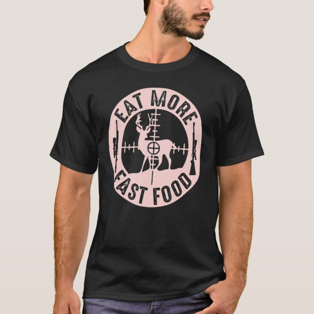 Camiseta Pai De Caçadores Engraçado De Comida Rápida (Frente)