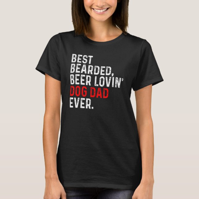 Camiseta Pai De Cachorro Adorável Com Cerveja De Melhor Com (Frente)