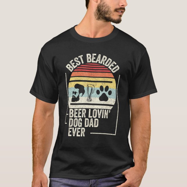 Camiseta Pai De Cachorro Adorável De Cerveja Com Melhor Car (Frente)