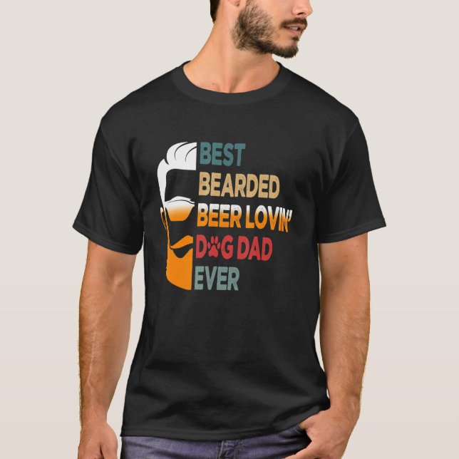 Camiseta Pai De Cachorro Adorável De Cervejas De Melhor Com (Frente)