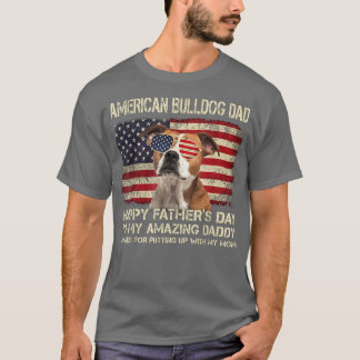 Camiseta Pai de Cachorro Americano Feliz Presente de Dia de