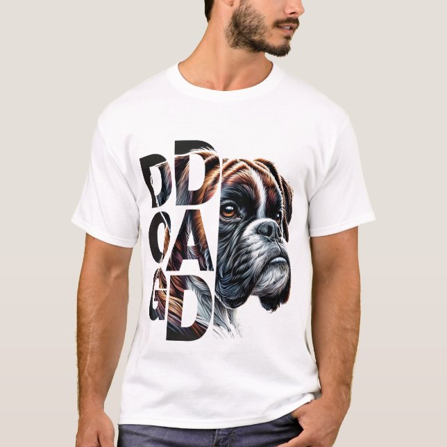 Camiseta Pai de Cachorro Boxer - Guardião Leal e Jogador (Frente)