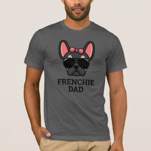 Camiseta Pai de Cachorro Bulldog Francês Preto e Dourado Fr