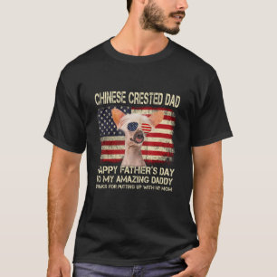Camiseta Pai De Cachorro Chinês Feliz Dia de os pais Para M