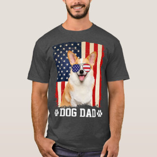 Camiseta Pai de Cachorro Corgi Legal Dia de os pais America