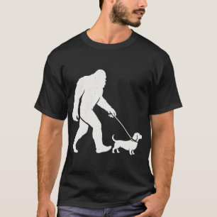 Camiseta Pai de cachorro dachshund engraçado andando como p