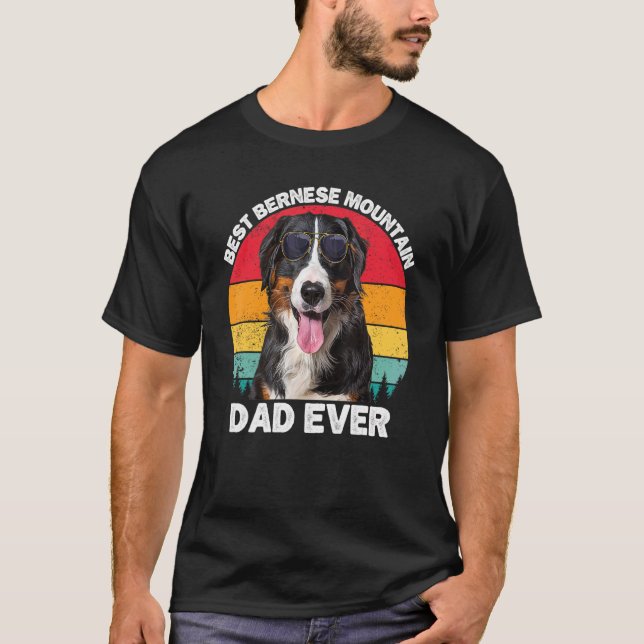 Camiseta Pai De Cachorro De Montanha Bernese Para Homens Pa (Frente)