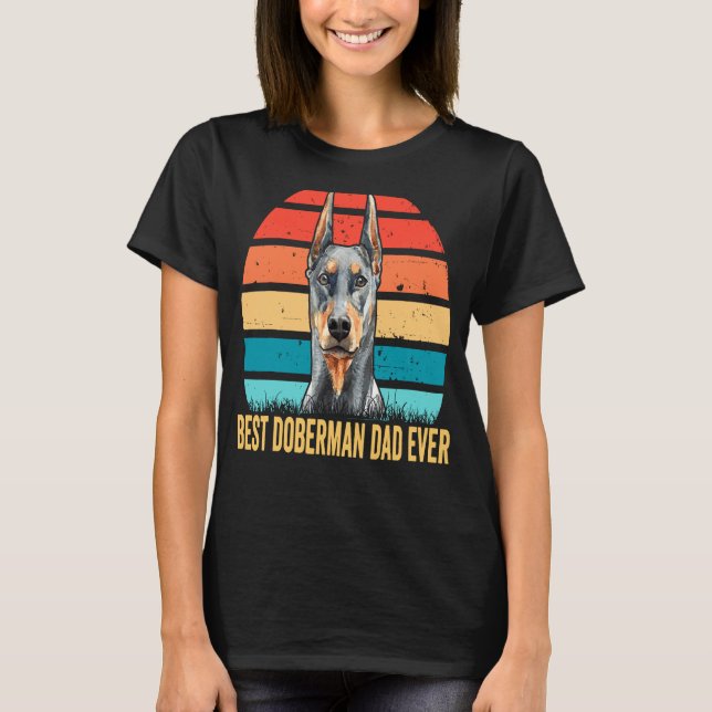 Camiseta Pai De Cachorro Doberman Melhor Pai Doberman Algum (Frente)