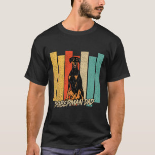 Camiseta Pai de cachorro dobermann de orelha natural Dia do