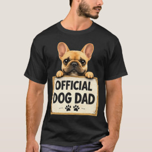 Camiseta Pai de Cachorro Este Pai Raça Bulldog Francês Arte