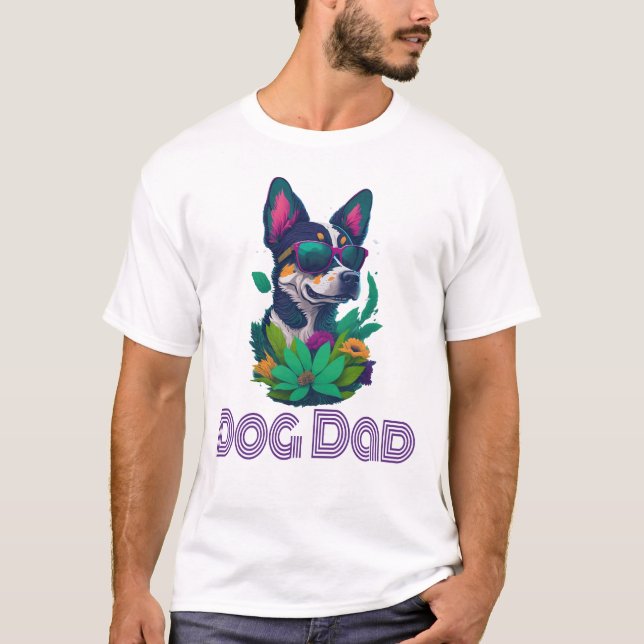 Camiseta Pai de Cachorro, Estilo de Verão - Presente Legal  (Frente)