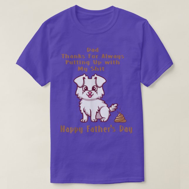 Camiseta Pai de Cachorro Feliz Dia de os pais Engraçado Pup (Frente do Design)