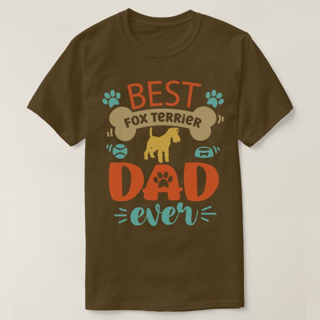 Camiseta Pai de Cachorro Fox Terrier (Frente do Design)