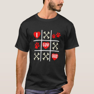 Camiseta Pai De Cachorro Mãe Tic Tac Toe I Cachorros De Luz