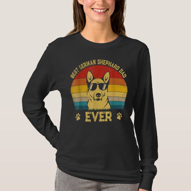 Camiseta Pai De Cachorro Mais Próximo German shepherd Fath  (Frente)