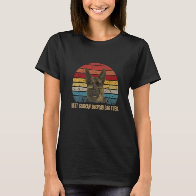 Camiseta Pai De Cachorro Mais Próximo German shepherd Fath  (Frente)