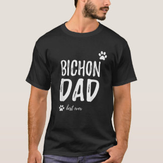 Camiseta Pai de Cachorro Mens Bichon Melhor Ideia De Dom En