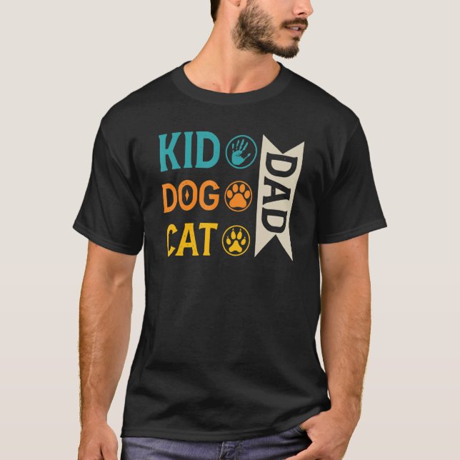 Camiseta Pai De Cachorro Pai De Gato De Pai Deus Para Homen (Frente)