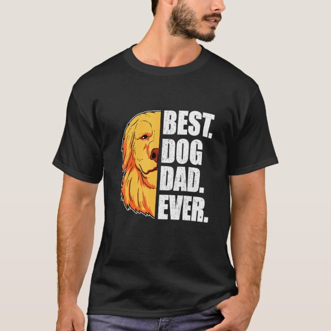 Camiseta Pai De Cachorro Pai De Retirador De Ouro (Frente)