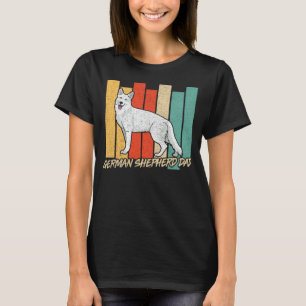 Camiseta Pai de cachorro pastor alemão branco vintage Dia d