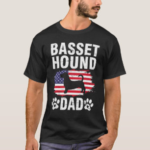 Camiseta Pai de Cachorros de Basset Feliz Dia Pai Pai de Cã