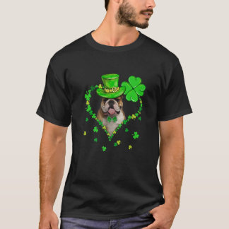 Camiseta Pai de Cães do Dia de São Patrício para o Bulldog