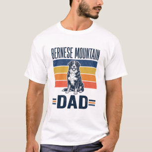 Camiseta Pai de Cão de Montanha Bernês Design Vetorial Vint