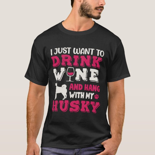 Camiseta Pai De Cão rouco Mãe E Beba Vinho (Frente)