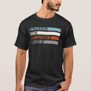 Camiseta Pai de Carpinteiro de Mens Retro Husband