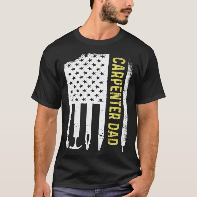 Camiseta Pai de Carpinteiro de Sinalizador dos EUA para o T (Frente)