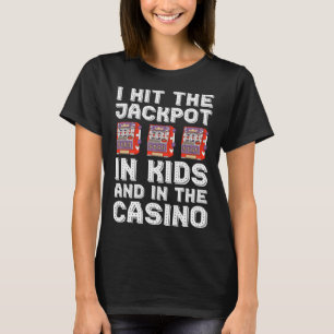 Camiseta Pai de Cassino de Jogos de Azar Eu Acertei o Jackp