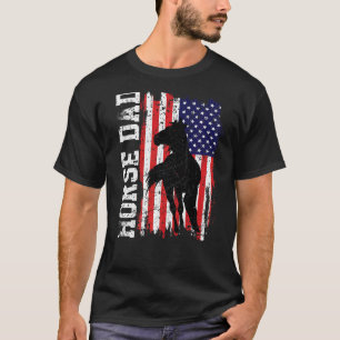 Camiseta Pai de Cavalo Bandeira Americana Como Um Pai Norma