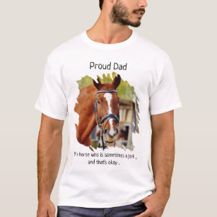 Camiseta Pai De Cavalo Engraçado Dizendo - Fóco Sobre Caval