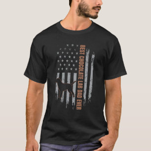 Camiseta Pai de Chocolate Bandeira Americana Brown Labrador