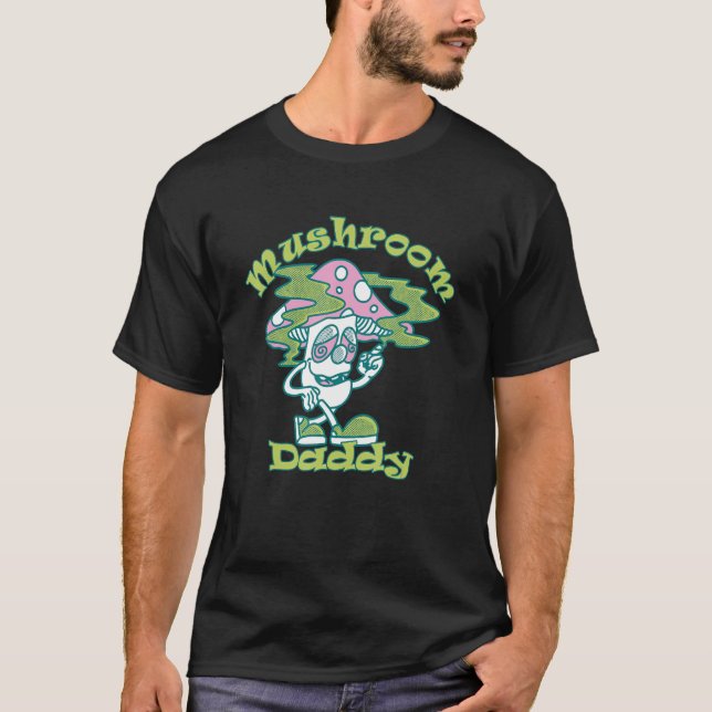 Camiseta Pai de cogumelo Vegan Mushroom Trippy 3 (Frente)