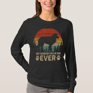 Camiseta Pai De Collie De Melhor Fronteira Da Retro Da Mens