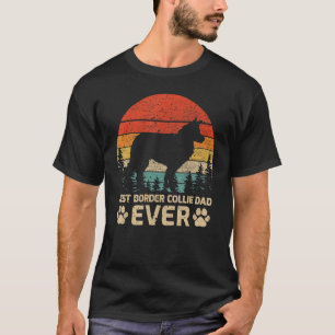 Camiseta Pai De Collie De Melhor Fronteira Da Retro Da Mens