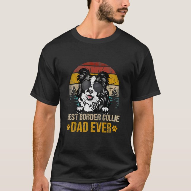 Camiseta Pai De Collie De Melhor Fronteira De Menores Nunca (Frente)