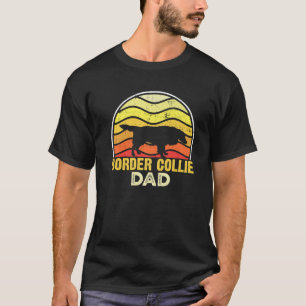 Camiseta Pai de Collie Dog Lover Puppy Men da Borda Retrotr