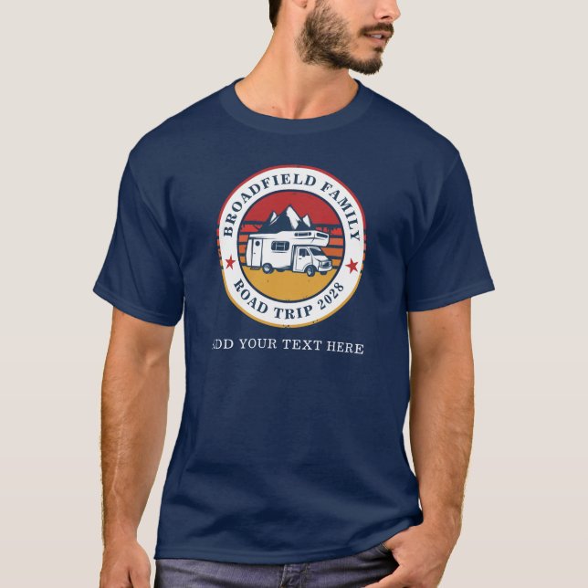 Camiseta Pai de Combinação de Reunião RV Road Trip da Famíl (Frente)