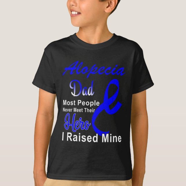 Camiseta Pai de Consciência Alopecia Suporte a Fita Azul Pa (Frente)