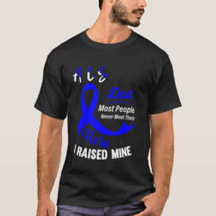 Camiseta PAI de Consciência ALS Blue Ribbon Cotação de Supo