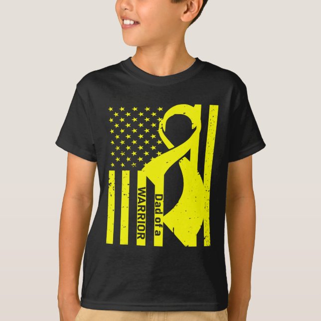 Camiseta Pai de Consciência de Canceres de Infância de um A (Frente)