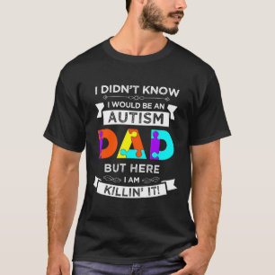 Camiseta Pai de Consciência do Autismo Pai Orgulhoso de Aut