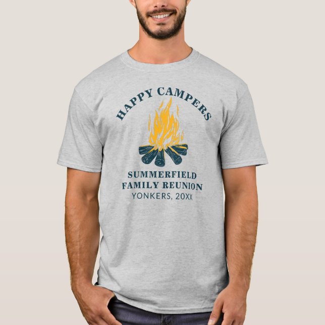 Camiseta Pai de Correspondência de Campanha Familiar (Frente)